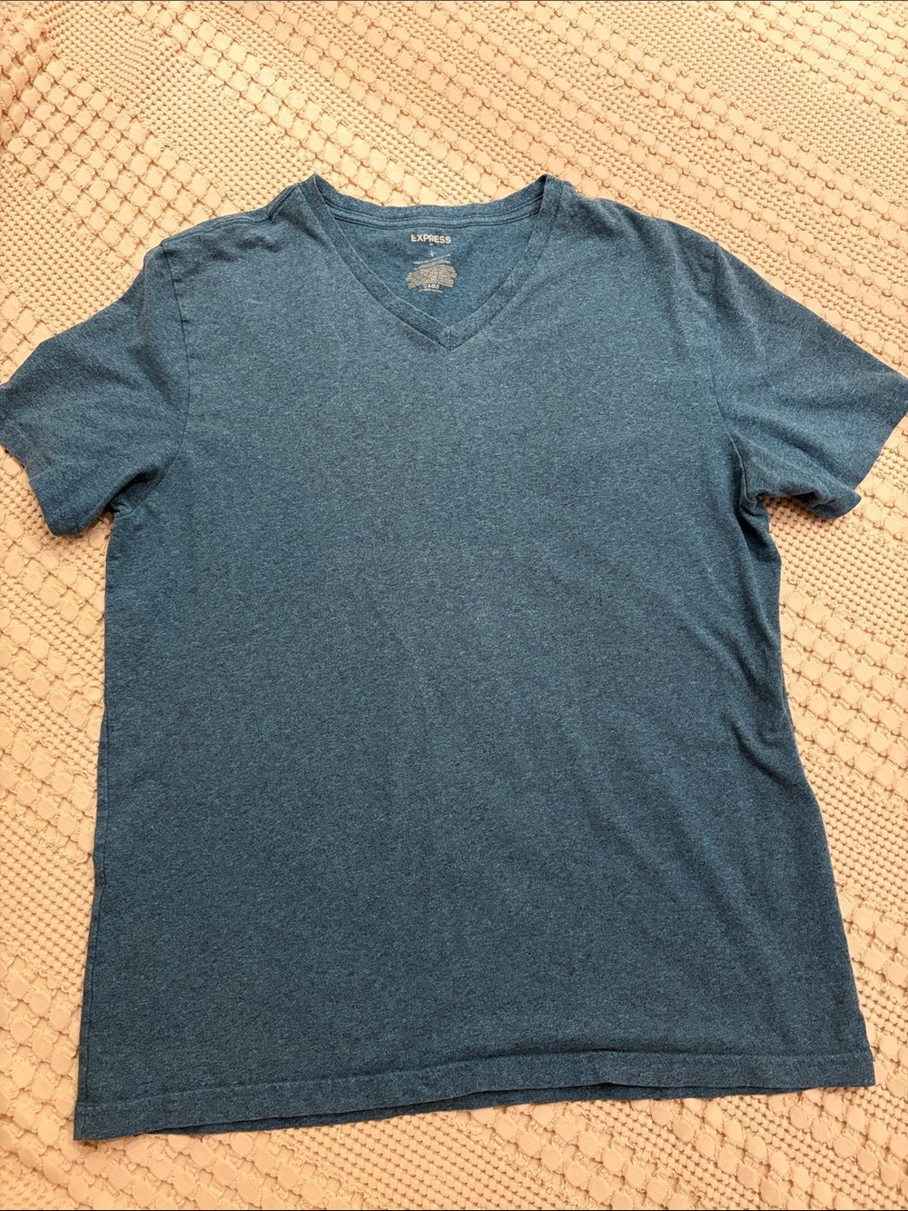 Express Men's V-Neck Tee in Teal Heather size Large Like New